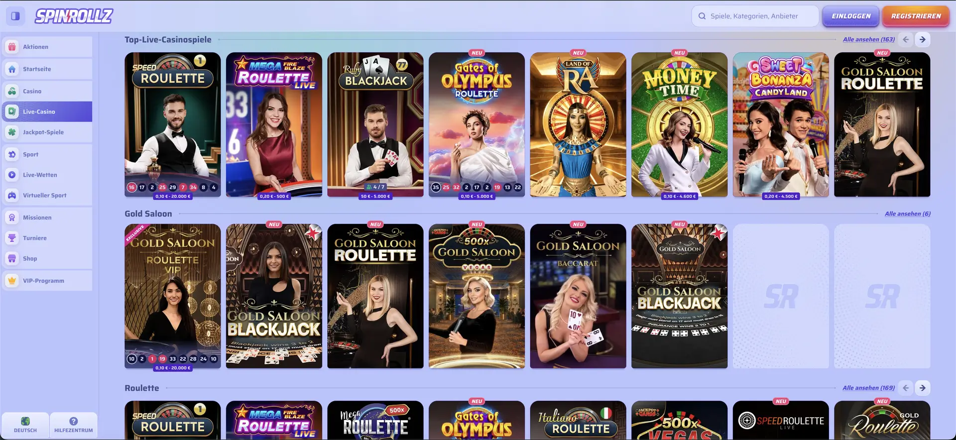 Spinrollz Live Casino