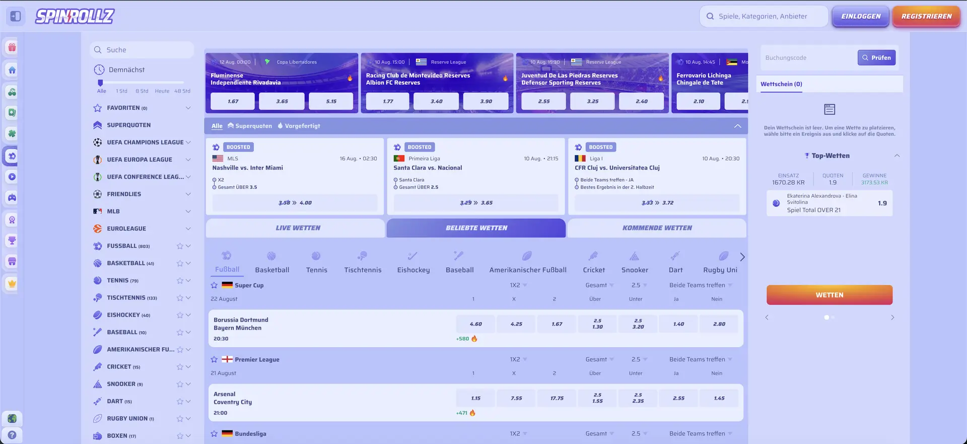 Spinrollz Sports Betting